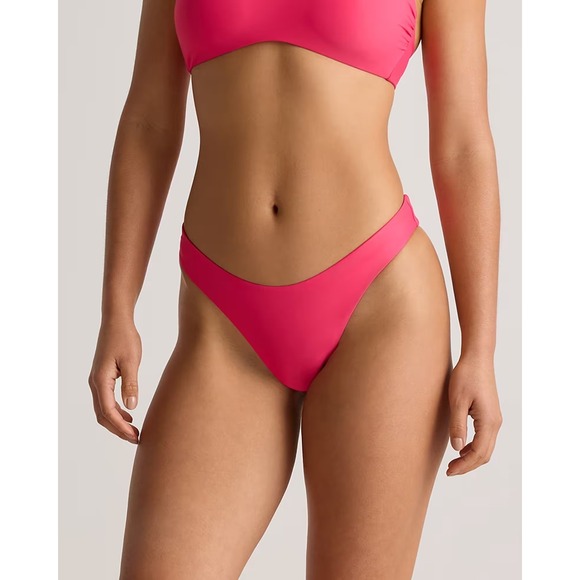 Quince Other - Quince Italian High-Leg Bikini Bottom Hot Pink V-Front Swim Size‎ Medium NEW